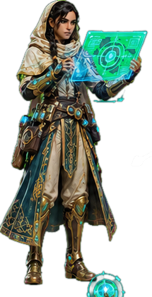 بطلة لعبة Unity تحمل نموذجًا متوهجًا يعمل بين يديها — من ورشة رؤية